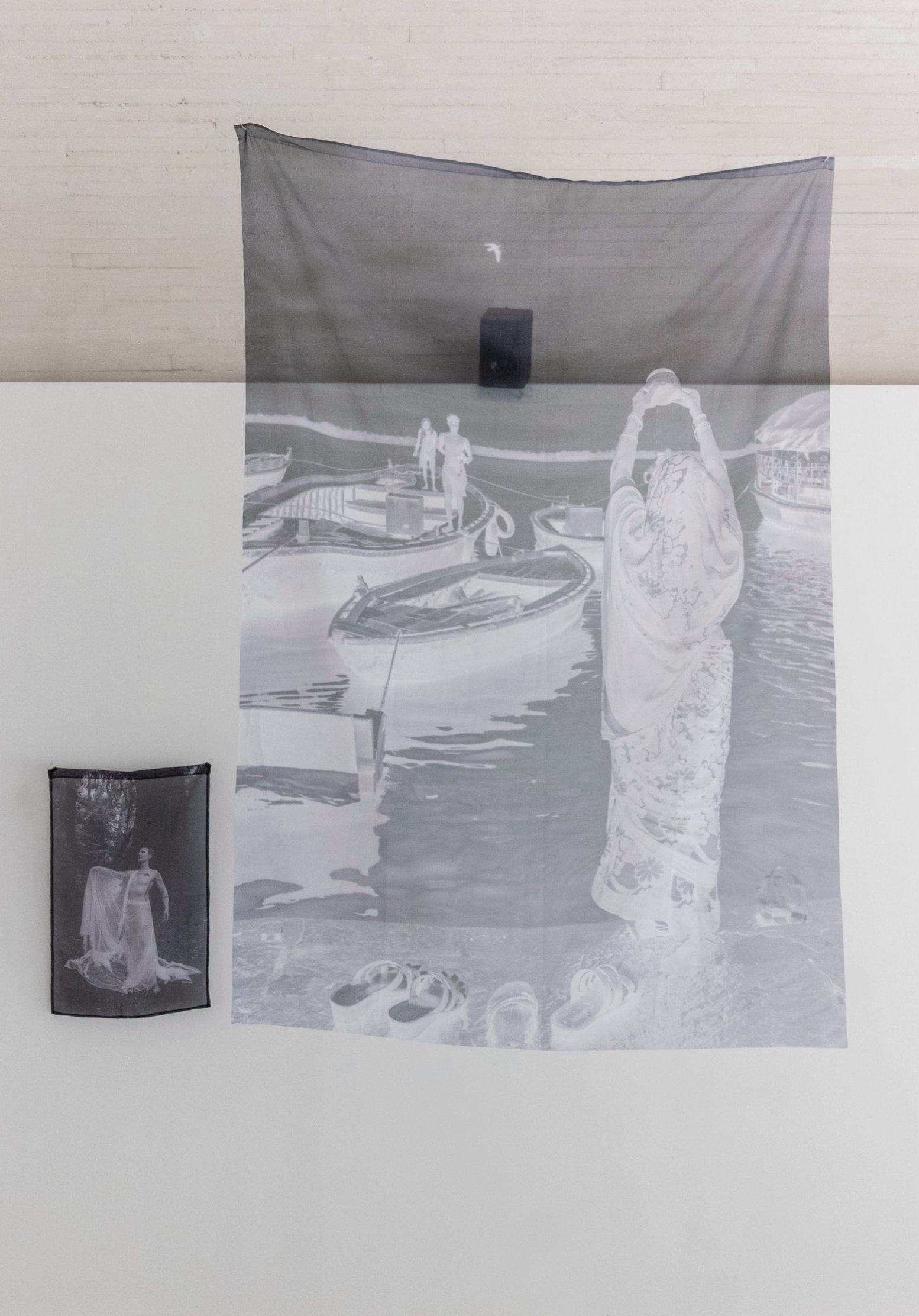Mar Ganga — sublimation on polyester, with portrait of Cole Grey in Oakland