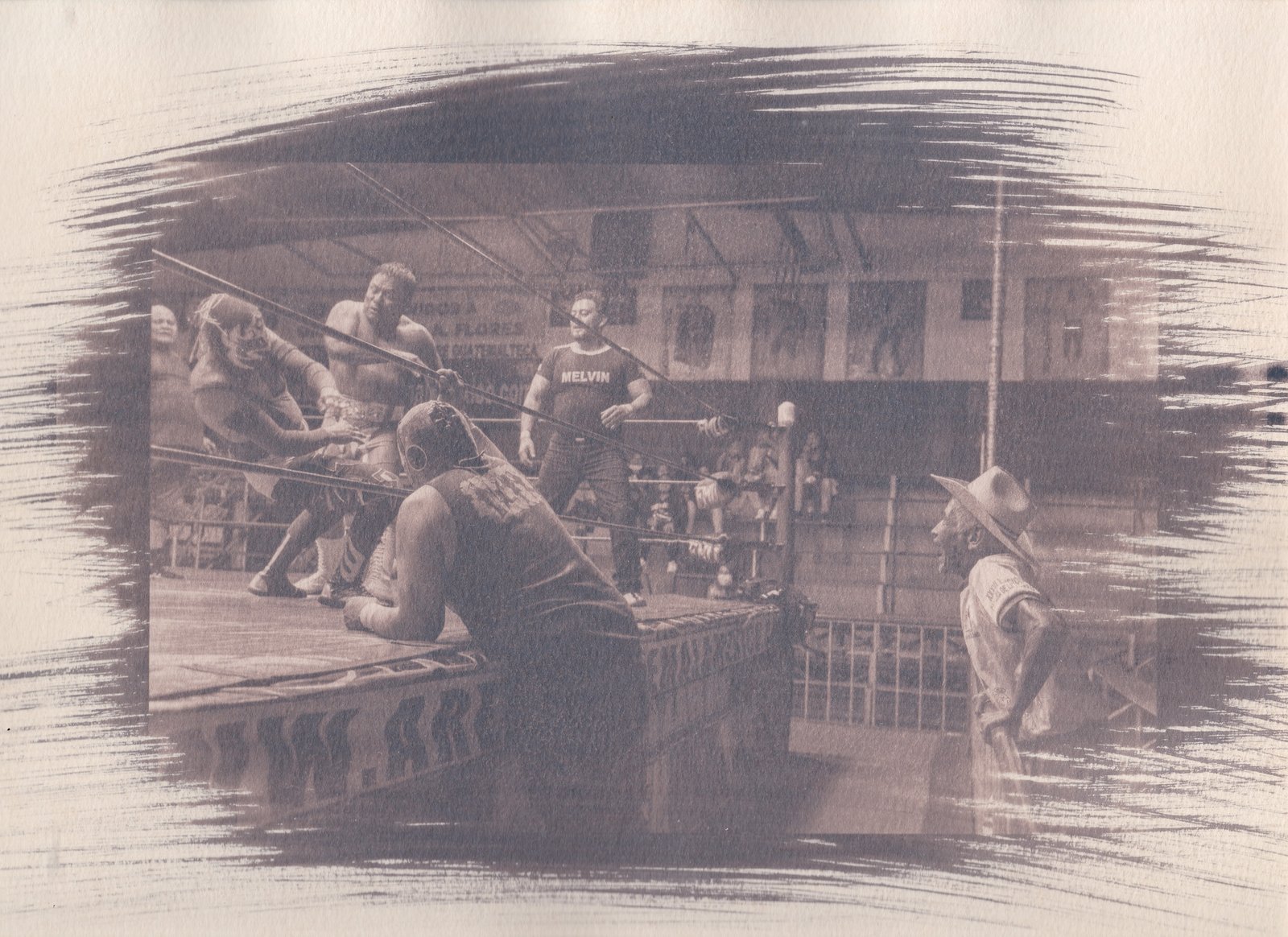 Lucha libre · Guatemala · cyanotype, black tea tone