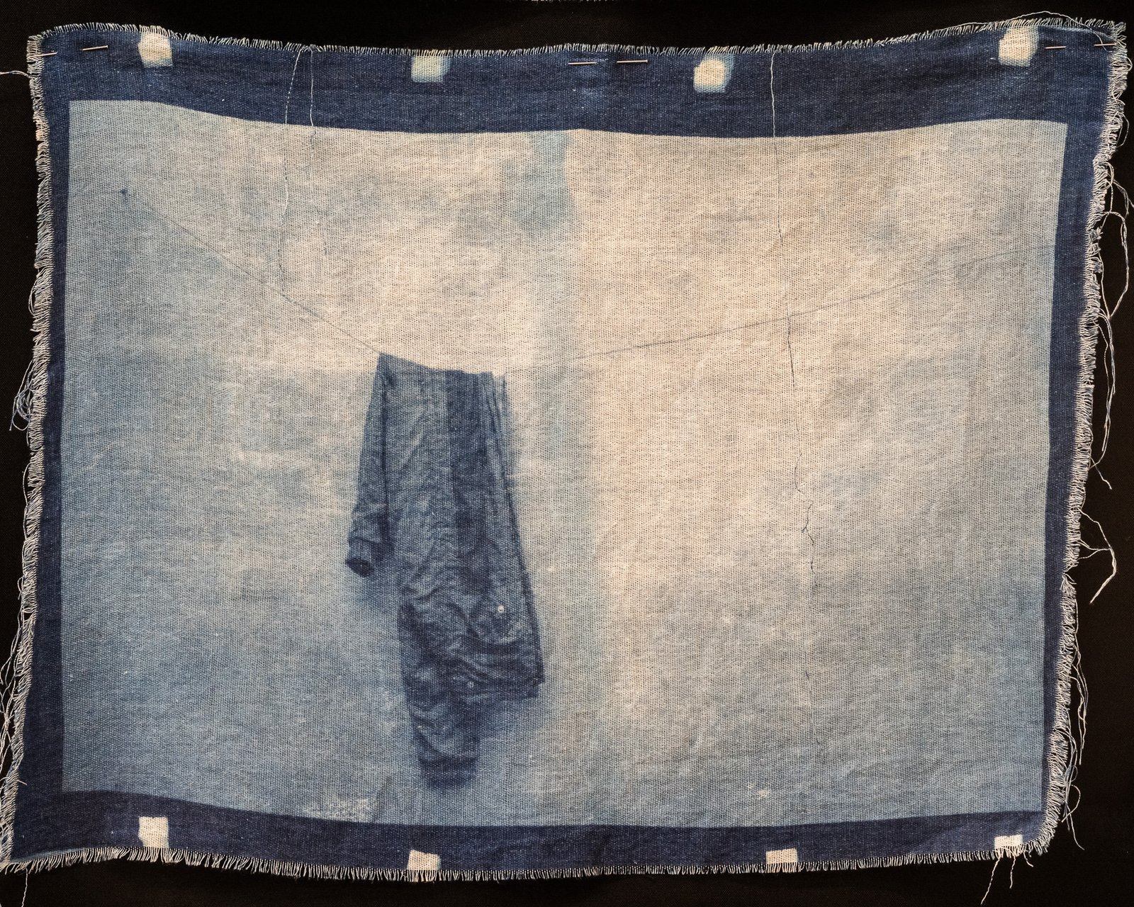 The Queja church — cyanotype on cotton